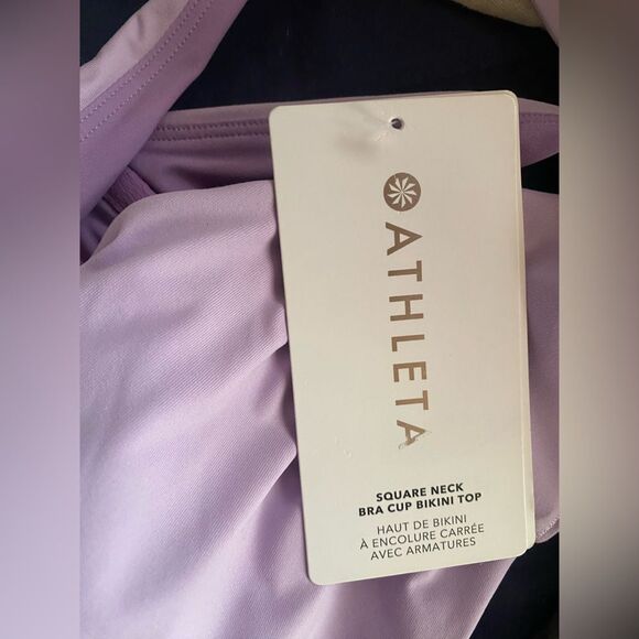 ATHLETA Square Neck Bra Cup Bikini Top Lavender Sz 40D NWT - Picture 13 of 14